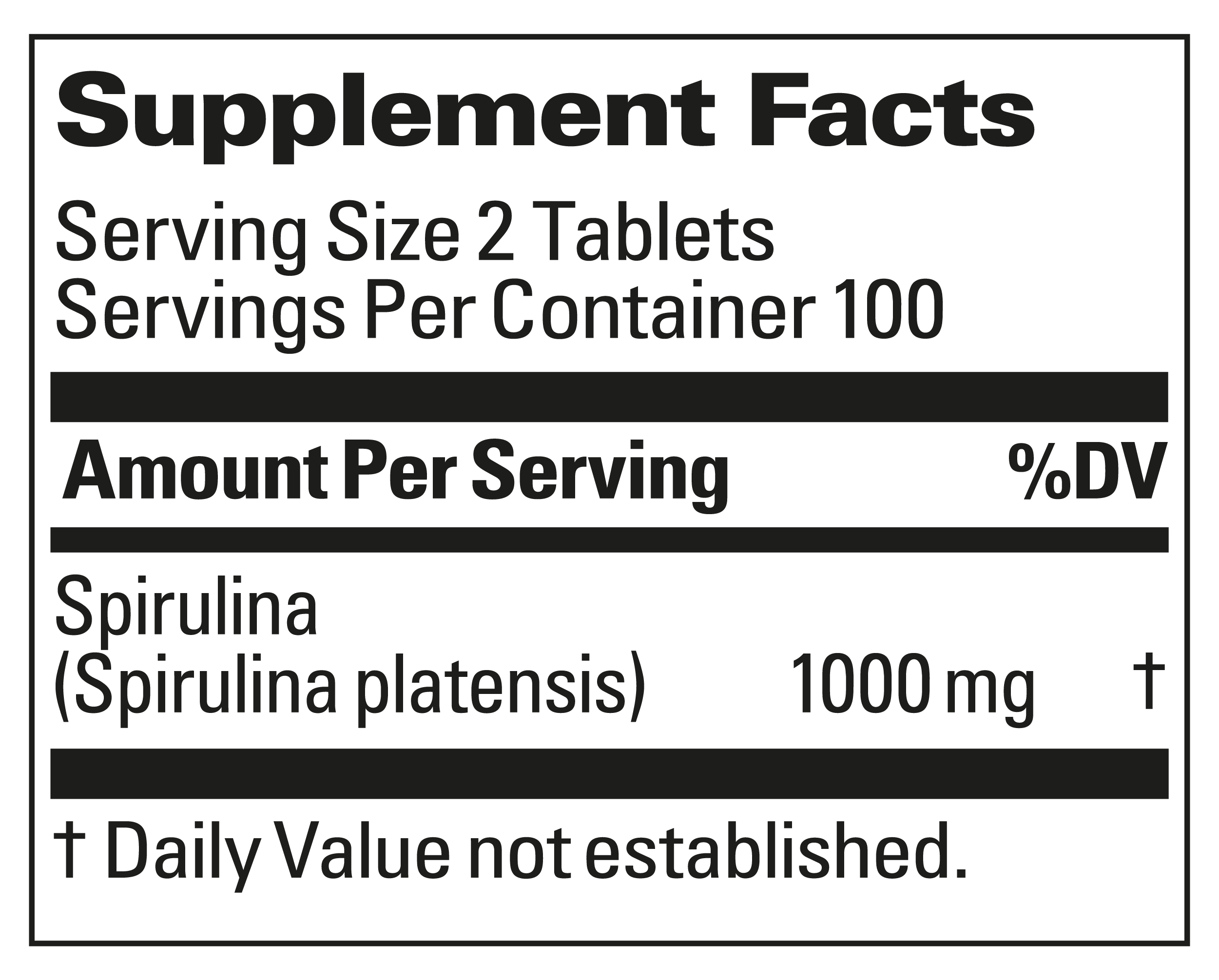 Supplement Label
